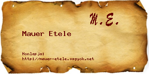 Mauer Etele névjegykártya